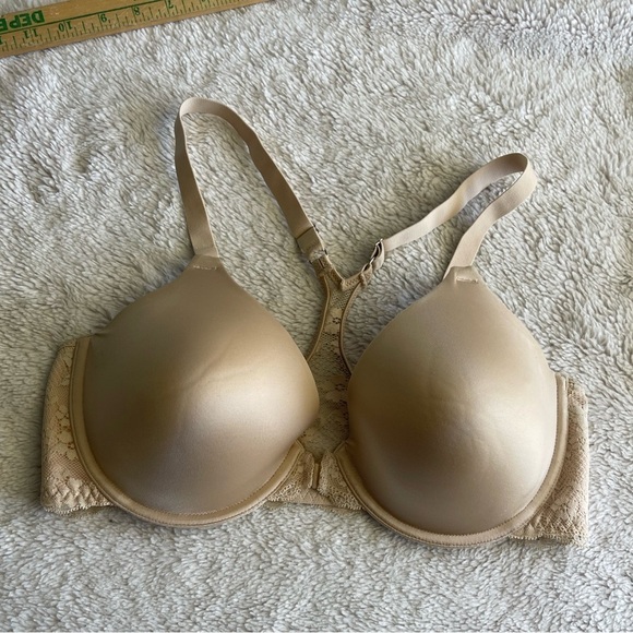Maidenform nude lace front fastener y back bra - Picture 1 of 4